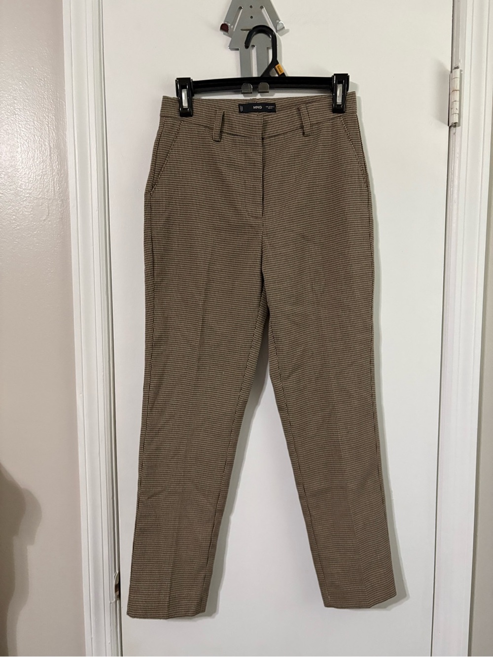 MNG Brown Houndstooth Skinny Trousers size 2